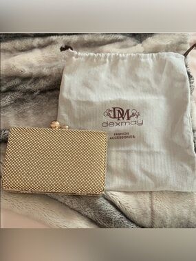 Gold Evening Clutch - Sparkle Mesh Box Bag